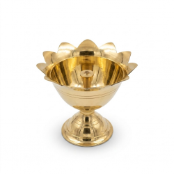 Brass Devdas oil lamp / Diya / deepak For Pooja, Pital Jyot table diva, Height 4.5 Inches (₹765)