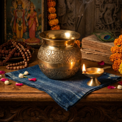 Brass Embossed Lota | Pooja Kalash (3-Inch ) for Holy Water & Rituals  (₹540)