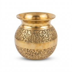 Brass Embossed Lota | Pooja Kalash (3-Inch ) for Holy Water & Rituals  (₹540)
