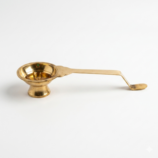 Brass Dhoop Dani Incense Burner Loban Kapoor Arti Stand Gol Dhooparat (Length 8 Inches) (₹369)