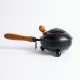 Metal Dhoop Dani with Black Painted Finish and Wooden Handle - 11 Inch Loban Holder & Incense Burner for Pooja and Gifting (₹360)