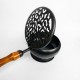 Metal Dhoop Dani with Black Painted Finish and Wooden Handle - 9 Inch Loban Holder & Incense Burner for Pooja and Gifting (₹590)