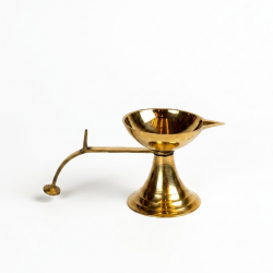 Brass Single Aarti Diya/ 1 Wick Aarti With Handle/ Ekarti, length 4 Inches (₹189)