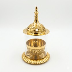 Akhand Diya Heavy Brass Oil Lamp with Glass Cover & Lid, Height 6 Inch (₹1540)