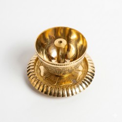 Akhand Diya Heavy Brass Oil Lamp with Glass Cover & Lid, Height 6 Inch (₹1540)