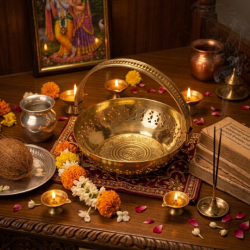 Pure Brass Royal Basket | Traditional Decorative Basket – 10 Inch (₹1539)