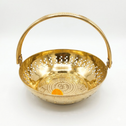Pure Brass Royal Basket | Traditional Decorative Basket – 10 Inch (₹1539)