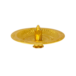 Brass Incense stick Holder/ Agarbatti Stand/ Agardaan (with collection plate), diameter 5 inches (₹580)