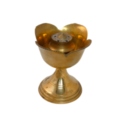 Brass Incense stick Holder/ Agarbatti Stand/ Agardaan (Rose design), height 2.5 inches (₹180)