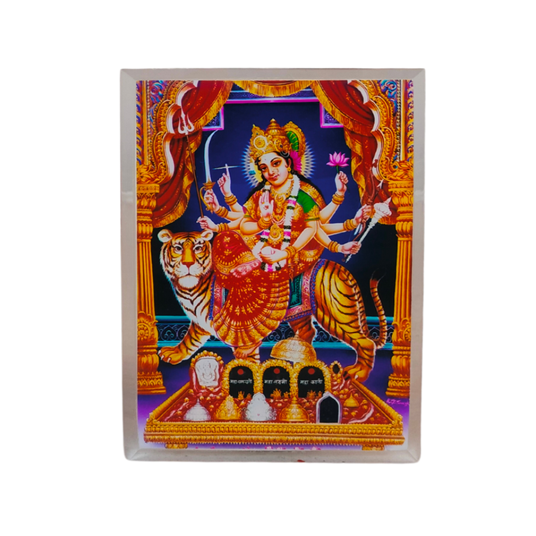 Durga Maa Sherawali Mata Acrylic Photo Frame for Mandir, Car & Table ...