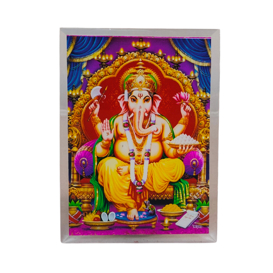Ganesh/ Ganpati/ Ganesha Acrylic Photo Frame for Mandir, Car & Table Decor 5 inches (₹250)