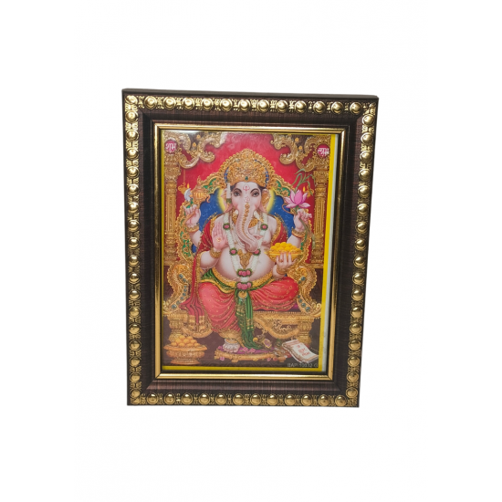 Ganesh Photo Frame / Picture Frame with Glass (wall hanging), 6 inches by 5 inches for Mandir, Table Decor (₹150)