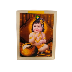 Makhan Krishna/ Kanha ji Acrylic Photo Frame for Mandir, Car & Table Decor 3.5 inches (₹120)