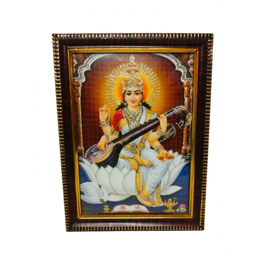 Saraswati Photo Frame / Picture Frame with Glass (wall hanging), 8 inches by 6 inches,Table Decor (₹200)