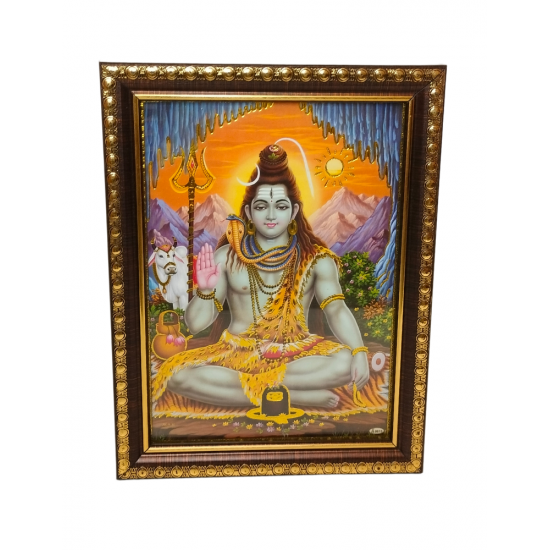 Shiv ji Photo Frame /Picture Frame with Glass (wall hanging), 8 inches by 6 inches,Table Decor (₹200)