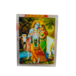 Radha Krishna Acrylic Photo Frame for Mandir, Car & Table Decor 3.5 in by 3 in (₹120)