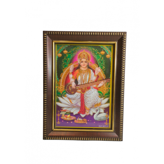 Saraswati Photo Frame / Picture Frame with Glass (wall hanging), 6 inches by 5 inches,Table Decor (₹150)