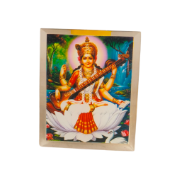 Saraswati Devi Acrylic Frame for Mandir, Car & Table Decor 3.5 in by 3 in (₹120)