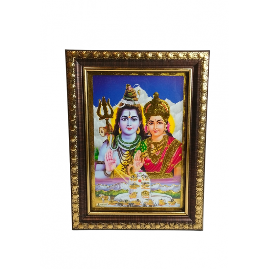 Shiv Parvati Photo Frame /Picture Frame with Glass (wall hanging), 6 inches by 5 inches,Table Decor (₹150)