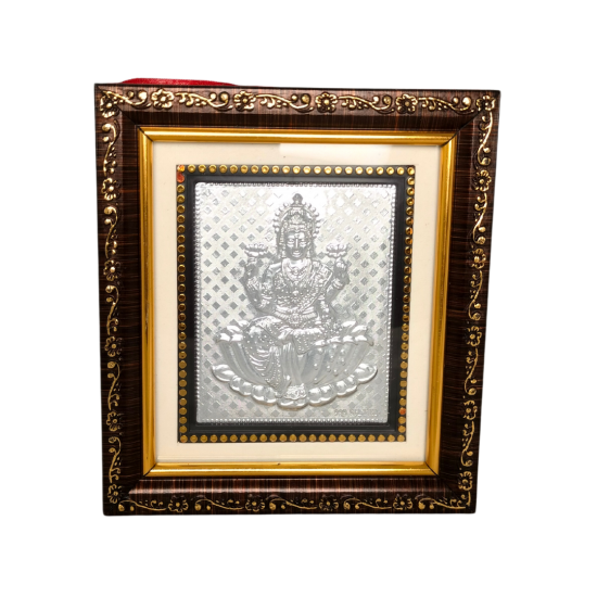 Pure Silver Lakshmi Devi Frame for Pooja room mandir/ Gifting, Wall Mount, 6 in by 6 in (₹300)