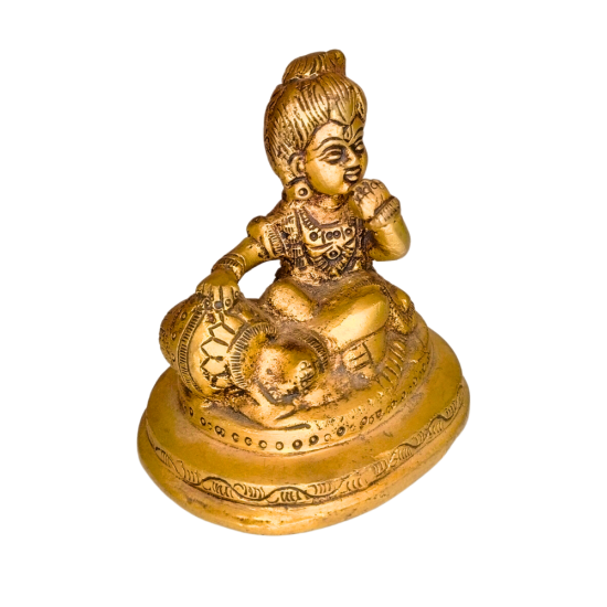 Brass Ladoo Gopal Idol, Height 4 Inch | Laddu Gopal Bala Krishna Murti for Pooja & Home Mandir (₹1450)