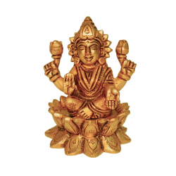 Brass Lakshmi Idol Height 3 Inches, Seated on kamal (₹1700)