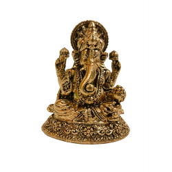 Brass Ganesh Idol, Height 2 Inch - Plated Die-Cast Ganpati Murti (₹410)