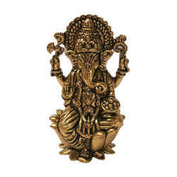 Brass Ganesh Idol, Height 2 Inch - Plated Die-Cast Ganpati Murti (₹400)