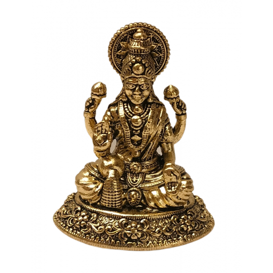 Brass Lakshmi Idol, Height 1.5 Inch - Plated Die-Cast Lakshmi devi Murti (₹310)