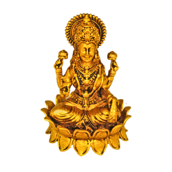 Brass Lakshmi Idol Height 3.5 Inches, seated on a kamal (₹1400)