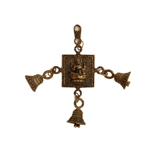 Brass Lakshmi Wall Hanging (Hanging Bell Design), Length 6 Inches (Die-Cast, Plated) (₹1110)