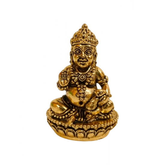 Brass Kuber Idol, Height 2 Inch - Plated Die-Cast Murti for Pooja, Vastu & Prosperity (₹680)