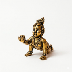 Brass Laddu Gopal makhan chor Bal krishna Idol Height 1.5 Inches (₹400)