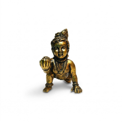 Brass Laddu Gopal makhan chor Bal krishna Idol Height 1.5 Inches (₹400)
