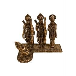 Brass Ram Darbar Idol Diecast Plated Finish for Pooja Room Home Temple Decor, height 3 Inches (₹2950)