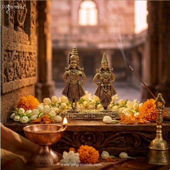 Brass Vitthal Rukmini Idol height 3 Inches (₹1050)