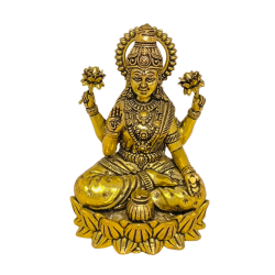 Brass Lakshmi Idol Height 4 Inches seated on kamal (₹3180)