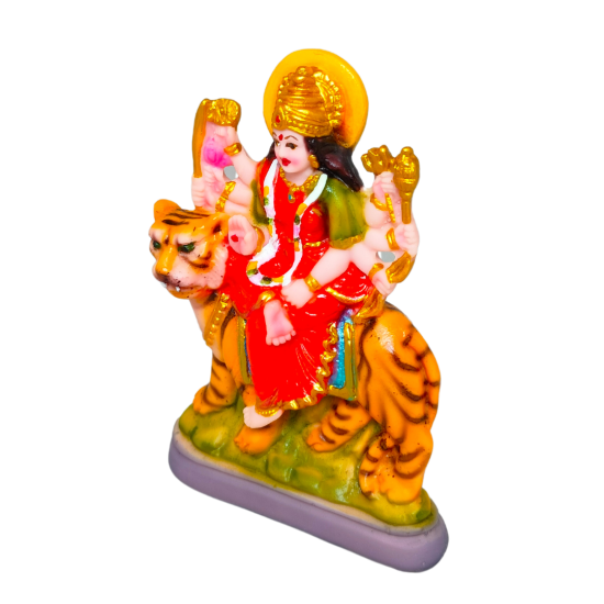 Maa Durga Sherawali Mata Rani Statue Idol for Home Mandir Height 4 Inches (Multicolor, Polyresin)  (₹450)
