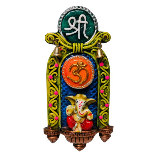 Ganesha Wall Hanging for Home Decor Height 8 inches (Polyresin / Fiber, Multicolor) (₹410)