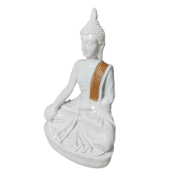 Gautam Buddha Idol Height 10 Inches, Religious Decorative Showpiece (Marble Resin, White color) (₹1650)