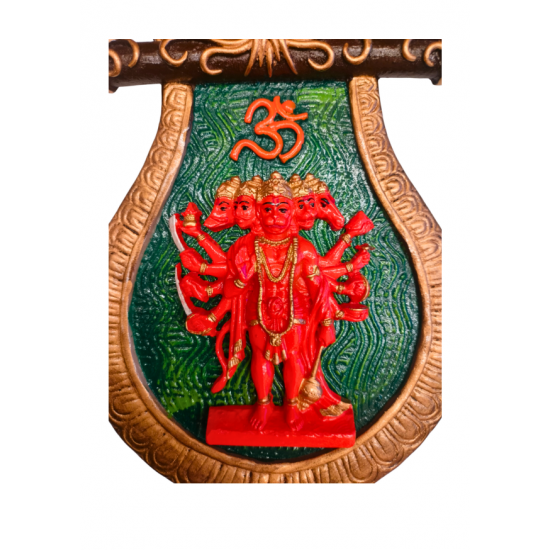 Panchmukhi Hanuman Wall Hanging for Home Decor, Height 10 inches (Polyresin / Fiber, Multicolor) (₹730)