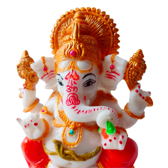 Ganesha Idol Height 5 Inches, Kamal Ganesh / Ganpati Religious Decorative Showpiece (Polyresin / Fiber) (₹785)