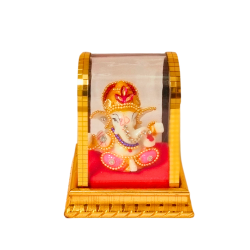 Ganesha Idol in Cabinet Height 4 Inches, Ganesh / Ganpati Religious Decorative Showpiece for car dashboard (Polyresin, Multicolor)(₹250)