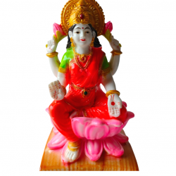 Lakshmi Idol Laxmi Ji Murti Sitting in Kamal for Mandir / Home decor Height 9 inches (Multicolor, Fiber / Poly resin) (₹1150)