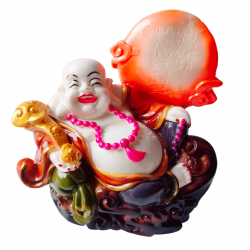 Laughing Buddha Idol Statue Showpiece for Home Decor height 6 inches (Poly Resin, Multicolour) (₹1160)