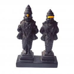 Vitthal Rukmini Idol Statue Height 5 Inches for decor of home mandir (Polyresin Fiber, Black color) (₹785)