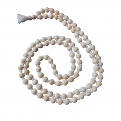 Japa Mala for Meditation & Chanting 108 + 1 Beads with white Tassel / Wooden Knotted Jap Mala with Beige color Beads (₹49)