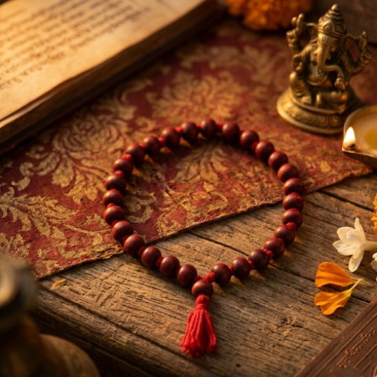 Japa Mala for Meditation & Chanting 27 + 1 Beads with Tassel / Wooden knotted Jap Mala 27 Beads (Wrist Mala) (₹20)