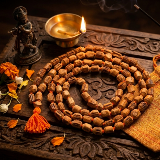 Black Tulsi Mala for japa / Natural Holy Basil Wood Jap Mala 108 Beads (₹149)