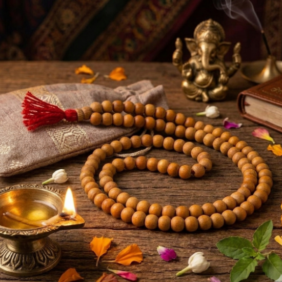 108+1 Polished Wooden Beads Japa Mala /  Jap mala Beige color (₹74)